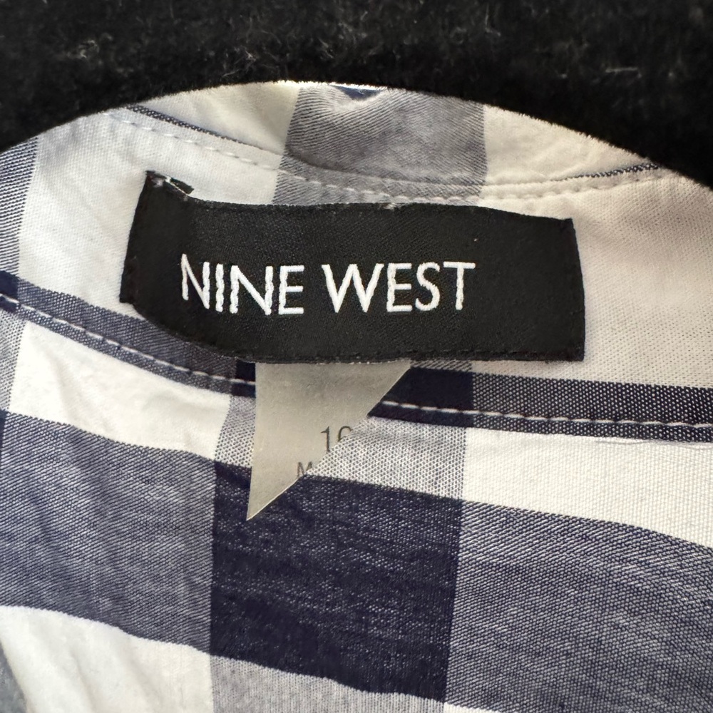 Nine West Sleeveless Gingham Shirt Dress – Size 16 - Picture 2 of 9